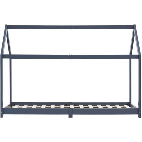 Topdeal Cadre De Lit D'enfant Gris Bois De Pin Massif 70x140 Cm 3 Topdeal Cadre De Lit D'enfant Gris Bois De Pin Massif 70x140 Cm – Image 3