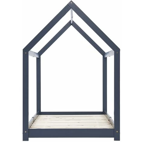 Topdeal Cadre De Lit D'enfant Gris Bois De Pin Massif 70x140 Cm 4 Topdeal Cadre De Lit D'enfant Gris Bois De Pin Massif 70x140 Cm – Image 4