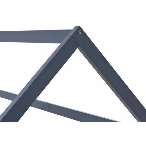 Topdeal Cadre De Lit D'enfant Gris Bois De Pin Massif 70x140 Cm 5 Topdeal Cadre De Lit D'enfant Gris Bois De Pin Massif 70x140 Cm – Image 5