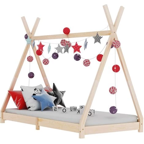 Topdeal Cadre De Lit D'enfant Bois De Pin Massif 70x140 Cm VDFF24209_FR 1 Topdeal Cadre De Lit D'enfant Bois De Pin Massif 70x140 Cm VDFF24209_FR