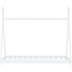 Topdeal Cadre De Lit D'enfant Blanc Bois De Pin Massif 80x160 Cm VDFF24213_FR 7 Topdeal Cadre De Lit D'enfant Blanc Bois De Pin Massif 80x160 Cm VDFF24213_FR -Lit enfant Soldes Boutique 52095673 3