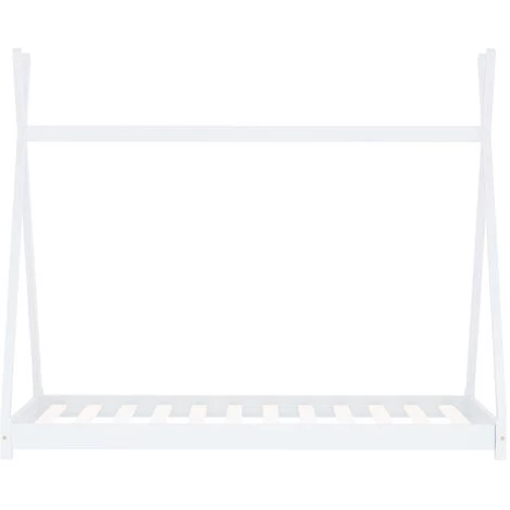 Topdeal Cadre De Lit D'enfant Blanc Bois De Pin Massif 80x160 Cm VDFF24213_FR 3 Topdeal Cadre De Lit D'enfant Blanc Bois De Pin Massif 80x160 Cm VDFF24213_FR – Image 3