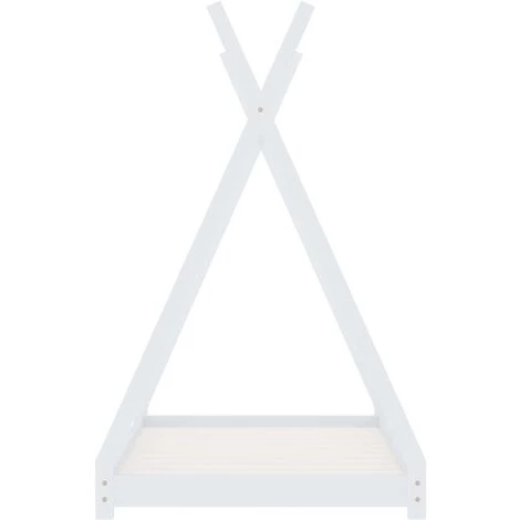 Topdeal Cadre De Lit D'enfant Blanc Bois De Pin Massif 80x160 Cm VDFF24213_FR 4 Topdeal Cadre De Lit D'enfant Blanc Bois De Pin Massif 80x160 Cm VDFF24213_FR – Image 4