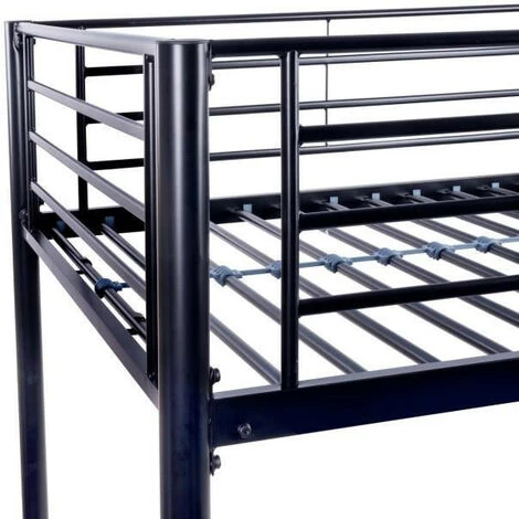 AUTRES Lit Mezzanine 90 X 190 Cm - Noir - En Métal - Sommier Inclus - ELIOT 5 AUTRES Lit Mezzanine 90 X 190 Cm - Noir - En Métal - Sommier Inclus - ELIOT – Image 5