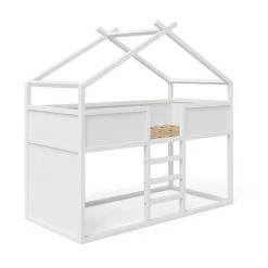 Lit Mezzanne „Merlin“ 200x90cm Blanc Avec Aire De Jeux VitaliSpa