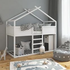 Lit Mezzanne „Merlin“ 200x90cm Blanc Avec Aire De Jeux VitaliSpa -Lit enfant Soldes Boutique 52444681 4