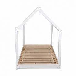 LE QUAI DES AFFAIRES Lit Cabane PANDA 90x190 + 1 Sommier + Barrière /Blanc/ 195x97x134 -Lit enfant Soldes Boutique 52508211 3