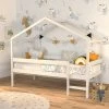 LE QUAI DES AFFAIRES Lit Cabane MIKA 90x190 + Sommier / Blanc/ 199x95x165