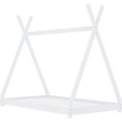 LITZEE Cadre De Lit D'enfant Blanc Bois De Pin Massif 90 X 200 Cm # -Lit enfant Soldes Boutique 53840983 3