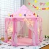 WYCTIN Hofuton Tente Princesse Enfant Tente De Jeu Pliable Avec Lumière LED Rose