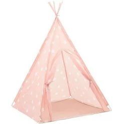 Hommoo Tente Tipi Pour Enfants Avec Sac Polyester Rose 115x115x160 Cm -Lit enfant Soldes Boutique 54153076 3