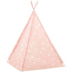 Hommoo Tente Tipi Pour Enfants Avec Sac Polyester Rose 115x115x160 Cm -Lit enfant Soldes Boutique 54153076 4
