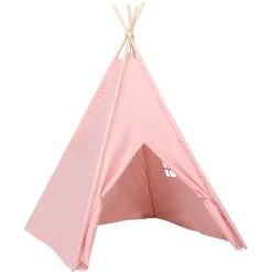 Hommoo Tente Tipi D'enfants Avec Sac Peau De Peche Rose 120x120x150 Cm -Lit enfant Soldes Boutique 54168120 3