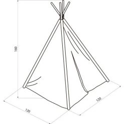Sunny World Map Tipi Tent | Multicolore | Wigwam Play Tent|100% Coton|120x120x160cm -Lit enfant Soldes Boutique 55405232 3
