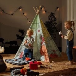 Sunny World Map Tipi Tent | Multicolore | Wigwam Play Tent|100% Coton|120x120x160cm -Lit enfant Soldes Boutique 55405232 5