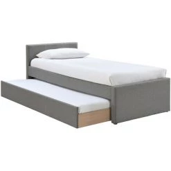 MILIBOO Lit Gigogne Enfant 90 X 195 Cm Tissu Gris MACCO - Gris -Lit enfant Soldes Boutique 55479113 3