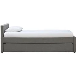 MILIBOO Lit Gigogne Enfant 90 X 195 Cm Tissu Gris MACCO - Gris -Lit enfant Soldes Boutique 55479113 4