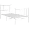 INLIFE Cadre De Lit Blanc Métal 90x200 Cm