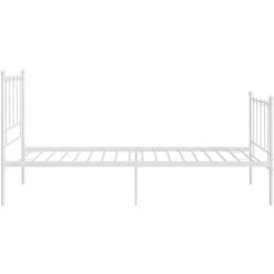 INLIFE Cadre De Lit Blanc Métal 90x200 Cm -Lit enfant Soldes Boutique 55639876 3