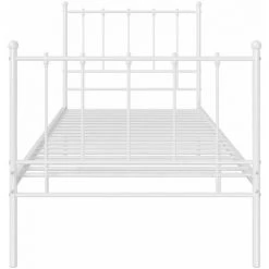 INLIFE Cadre De Lit Blanc Métal 90x200 Cm -Lit enfant Soldes Boutique 55639876 4