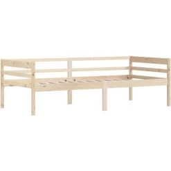 INLIFE Cadre De Lit Bois De Pin Massif 90x200 Cm -Lit enfant Soldes Boutique 55640033 3