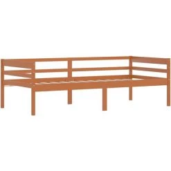 INLIFE Cadre De Lit Marron Miel Bois De Pin Massif 90x200 Cm -Lit enfant Soldes Boutique 55640040 3