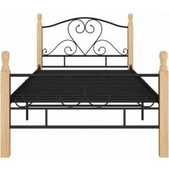 INLIFE Cadre De Lit Noir Métal 90x200 Cm -Lit enfant Soldes Boutique 55640126 3