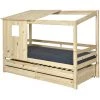 AKITEN RETAIL Lit Cabane Gigogne Alma Bois 90x200 Cm - Bois