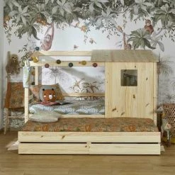 AKITEN RETAIL Lit Cabane Gigogne Alma Bois 90x200 Cm - Bois -Lit enfant Soldes Boutique 55740127 3