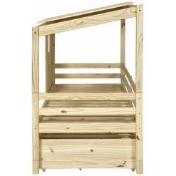 AKITEN RETAIL Lit Cabane Gigogne Alma Bois 90x200 Cm - Bois -Lit enfant Soldes Boutique 55740127 5