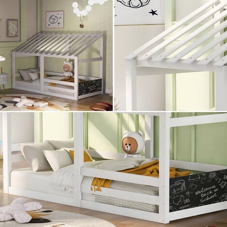 AZKOEESY Lit Cabane En Bois De Pin De 90x200 Cm Avec Protection Antichute Pour Enfants 5 AZKOEESY Lit Cabane En Bois De Pin De 90x200 Cm Avec Protection Antichute Pour Enfants – Image 5