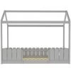 AZKOEESY Lit Cabane 90x200 Cm - Lit D'enfant Polyvalent En Bois Pour Garçons Et Filles - Avec Commier à Lattes Sans Matelas