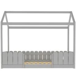 AZKOEESY Lit Cabane 90x200 Cm - Lit D'enfant Polyvalent En Bois Pour Garçons Et Filles - Avec Commier à Lattes Sans Matelas