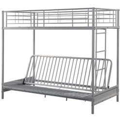 VENTE-UNIQUE.COM Lit Mezzanine MODULO IV - 90 X 190 Cm - Avec Banquette Convertible - Métal - Argent - Argenté 6 VENTE-UNIQUE.COM Lit Mezzanine MODULO IV - 90 X 190 Cm - Avec Banquette Convertible - Métal - Argent - Argenté -Lit enfant Soldes Boutique 55881264 3