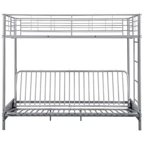 VENTE-UNIQUE.COM Lit Mezzanine MODULO IV - 90 X 190 Cm - Avec Banquette Convertible - Métal - Argent - Argenté 4 VENTE-UNIQUE.COM Lit Mezzanine MODULO IV - 90 X 190 Cm - Avec Banquette Convertible - Métal - Argent - Argenté – Image 4