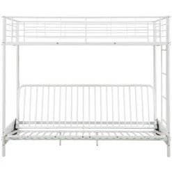 VENTE-UNIQUE.COM Lit Mezzanine MODULO IV - 90 X 190 Cm - Avec Banquette Convertible - Métal - Blanc - Blanc -Lit enfant Soldes Boutique 55881961 5