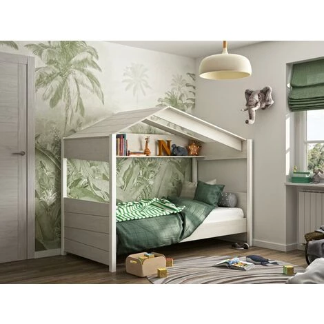 VENTE-UNIQUE.COM Lit Cabane 90 X 200 Cm - Coloris Naturel - ROBINSON - Naturel Clair 1 VENTE-UNIQUE.COM Lit Cabane 90 X 200 Cm - Coloris Naturel - ROBINSON - Naturel Clair