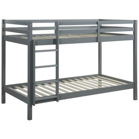 VENTE-UNIQUE.COM Lits Superposés ANICET II - 2 X 90 X 190cm - Pin Massif - Gris - Gris 3 VENTE-UNIQUE.COM Lits Superposés ANICET II - 2 X 90 X 190cm - Pin Massif - Gris - Gris – Image 3