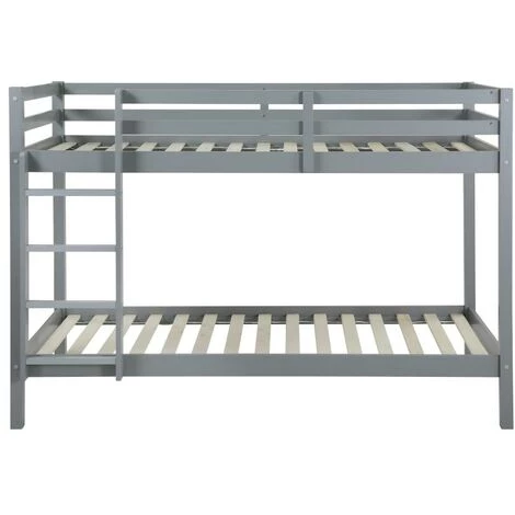 VENTE-UNIQUE.COM Lits Superposés ANICET II - 2 X 90 X 190cm - Pin Massif - Gris - Gris 5 VENTE-UNIQUE.COM Lits Superposés ANICET II - 2 X 90 X 190cm - Pin Massif - Gris - Gris – Image 5