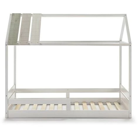 VENTE-UNIQUE.COM Lit Cabane INDIANA - 90 X 190 Cm - MDF Et Pin - Blanc - Blanc 3 VENTE-UNIQUE.COM Lit Cabane INDIANA - 90 X 190 Cm - MDF Et Pin - Blanc - Blanc – Image 3