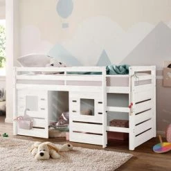 AKITEN RETAIL Lit Mi-hauteur Alma Bois 90x200 Cm - Bois -Lit enfant Soldes Boutique 56068748 3