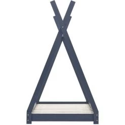 INLIFE Cadre De Lit D'enfant Gris Bois De Pin Massif 80x160 Cm 8 INLIFE Cadre De Lit D'enfant Gris Bois De Pin Massif 80x160 Cm -Lit enfant Soldes Boutique 56254172 4