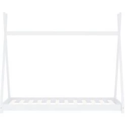 INLIFE Cadre De Lit D'enfant Blanc Bois De Pin Massif 80x160 Cm -Lit enfant Soldes Boutique 56254232 3