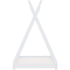 INLIFE Cadre De Lit D'enfant Blanc Bois De Pin Massif 80x160 Cm -Lit enfant Soldes Boutique 56254232 4