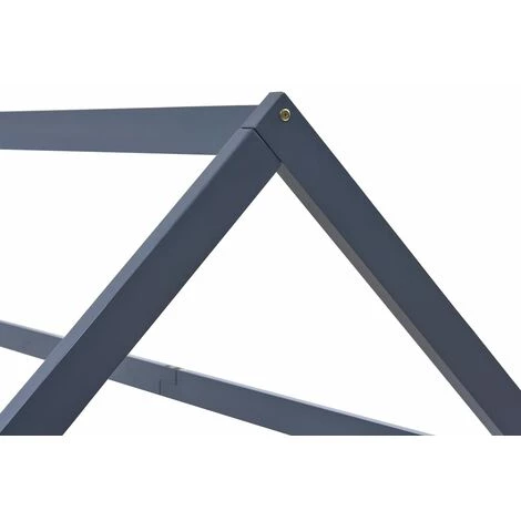 INLIFE Cadre De Lit D'enfant Gris Bois De Pin Massif 80x160 Cm 5 INLIFE Cadre De Lit D'enfant Gris Bois De Pin Massif 80x160 Cm – Image 5