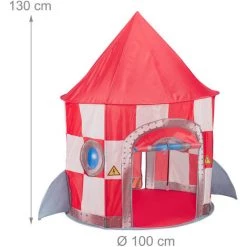 Relaxdays Tente Pour Enfants En Forme De Fusée, Filles & Garçons, HxD 130 X 100 Cm, Intérieur Et Extérieur, Multicolore -Lit enfant Soldes Boutique 56841891 5