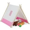 Relaxdays Tente Pour Enfants, Filles & Garçons, Pour Intérieur Et Extérieur, HxLxP : Env. 92x120x86 Cm, Blanc Et Rose