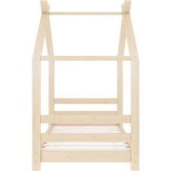 NOVA Lit Pour Les Enfants En Bois De Pin Massif En Forme De Maison De Différentes Tailles Cadre De Lit D'enfant Bois De Pin Massif 70x140 Cm Taille : 70x140 Cm -Lit enfant Soldes Boutique 57096010 3