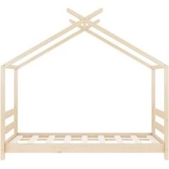 NOVA Lit Pour Les Enfants En Bois De Pin Massif En Forme De Maison De Différentes Tailles Cadre De Lit D'enfant Bois De Pin Massif 70x140 Cm Taille : 70x140 Cm -Lit enfant Soldes Boutique 57096010 4