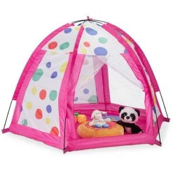 Relaxdays Tente Pour Enfants En Forme De Coupole, Filles, Garçons, HLP 151x160x140 cm, Intérieur, Extérieur, Multicolore